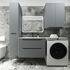 Style Line Мебель для ванной Марелла 80 Люкс Plus антискрейтч подвесная серая матовая – фотография-2